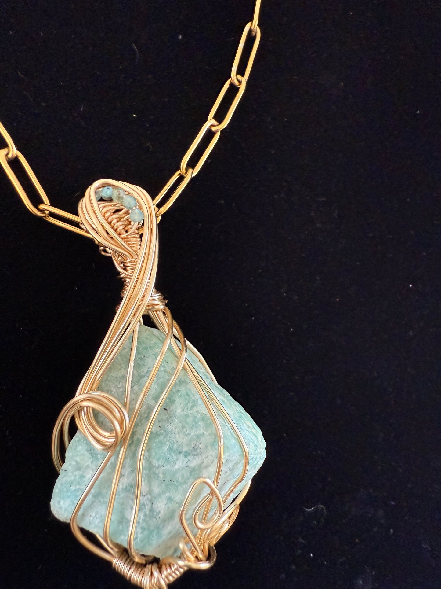 Lumara — Amazonite & Blue Apatite Amulet