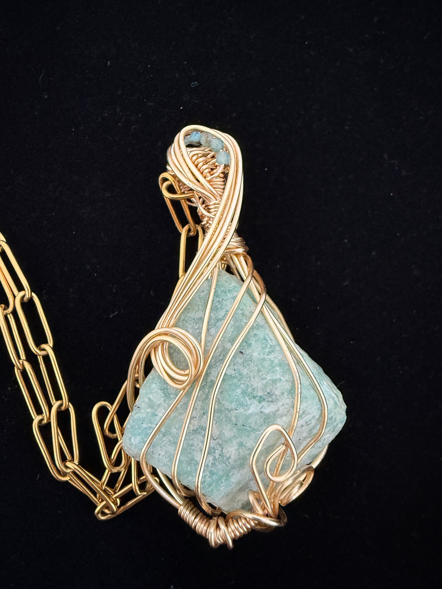 Lumara — Amazonite & Blue Apatite Amulet