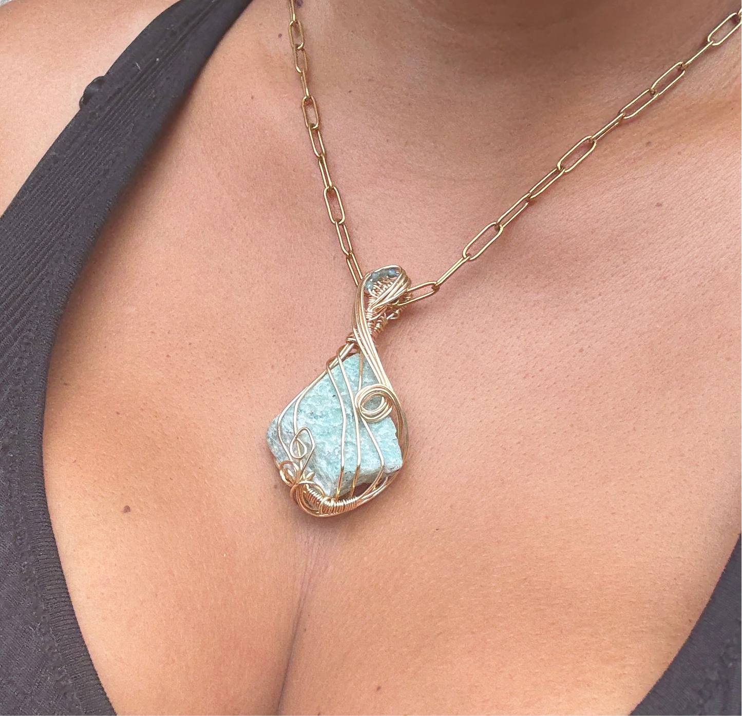 Lumara — Amazonite & Blue Apatite Amulet