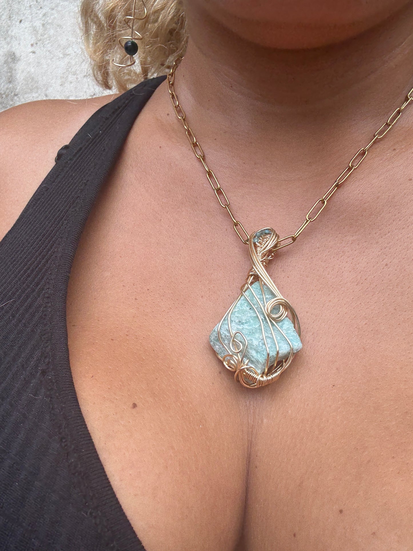 Lumara — Amazonite & Blue Apatite Amulet