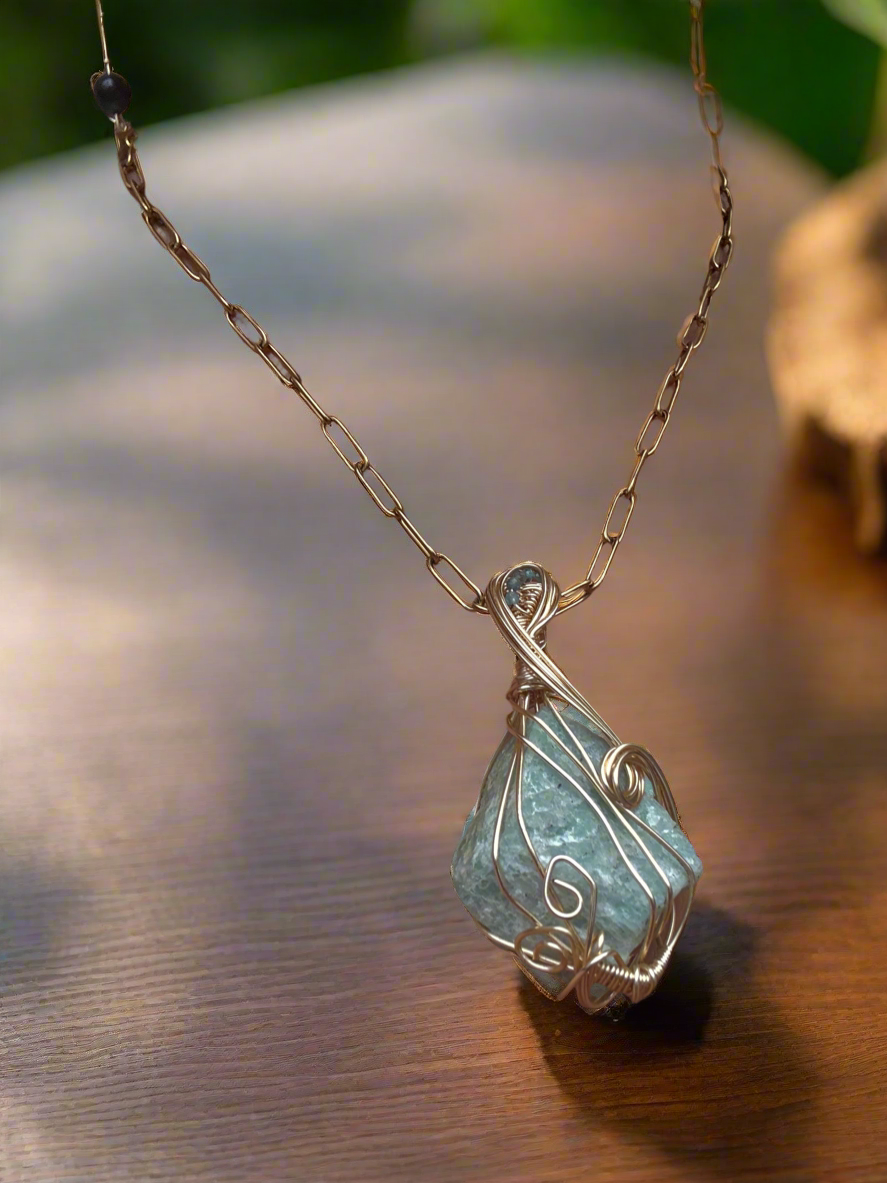 Lumara — Amazonite & Blue Apatite Amulet