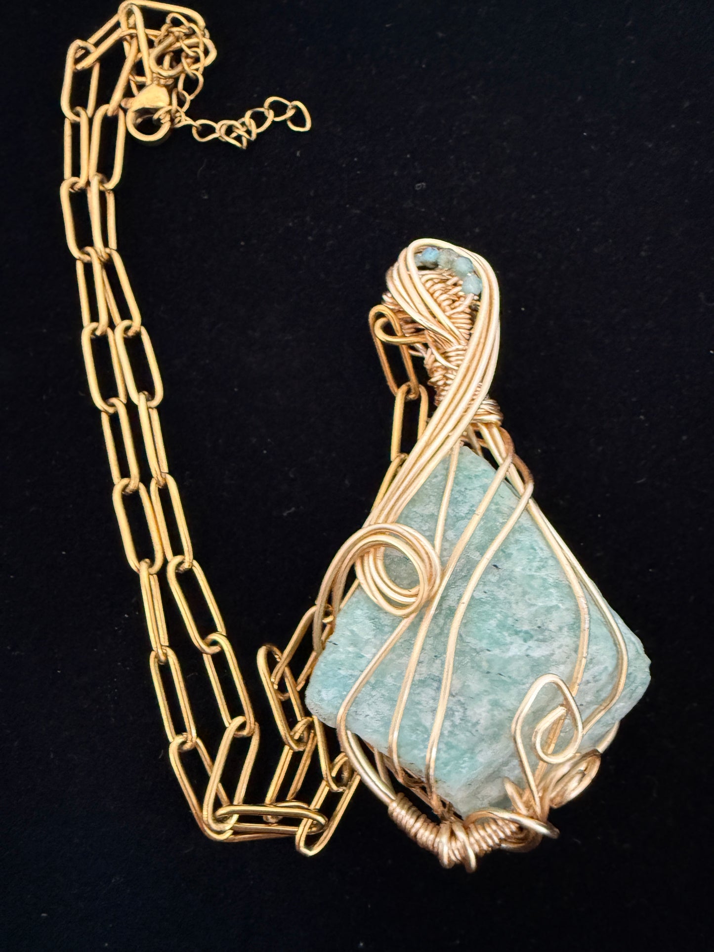 Lumara — Amazonite & Blue Apatite Amulet