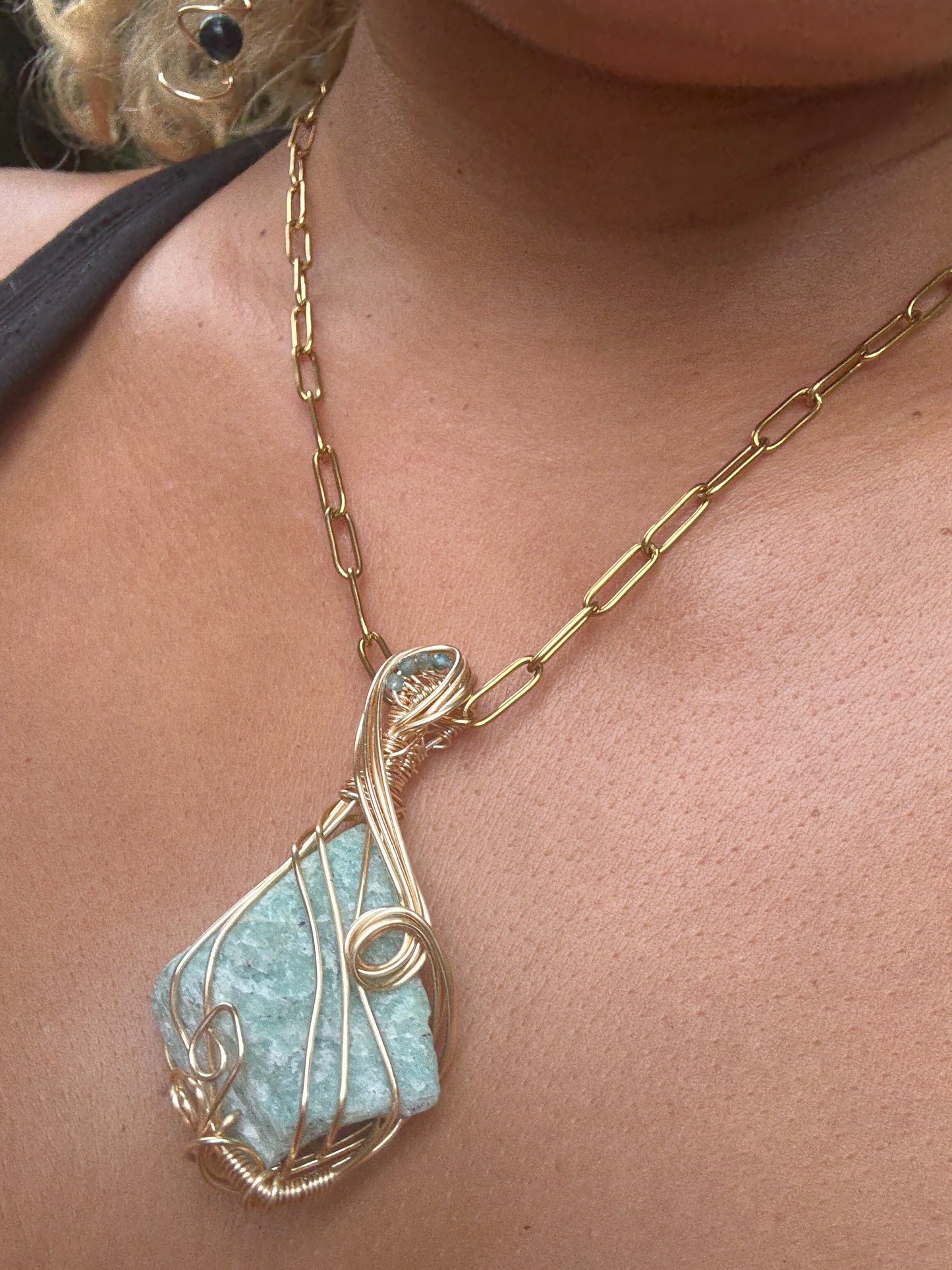 Lumara — Amazonite & Blue Apatite Amulet