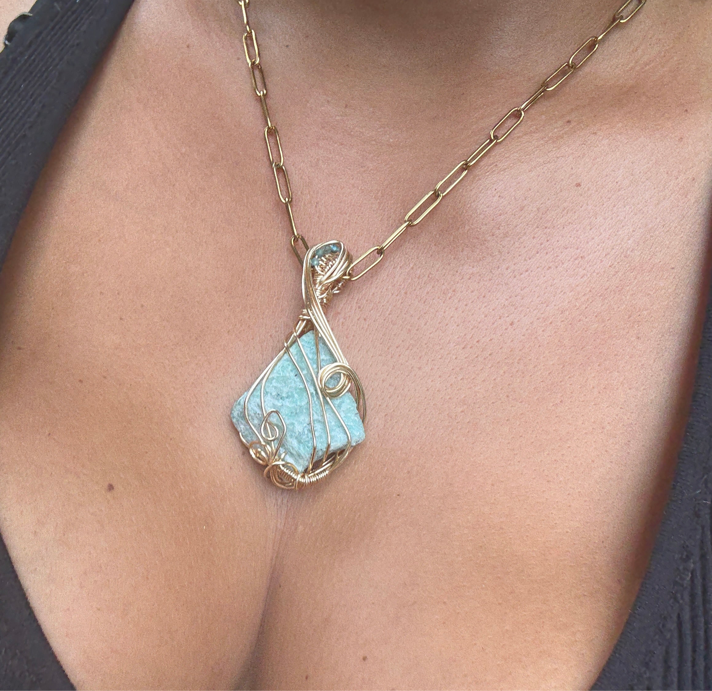 Lumara — Amazonite & Blue Apatite Amulet