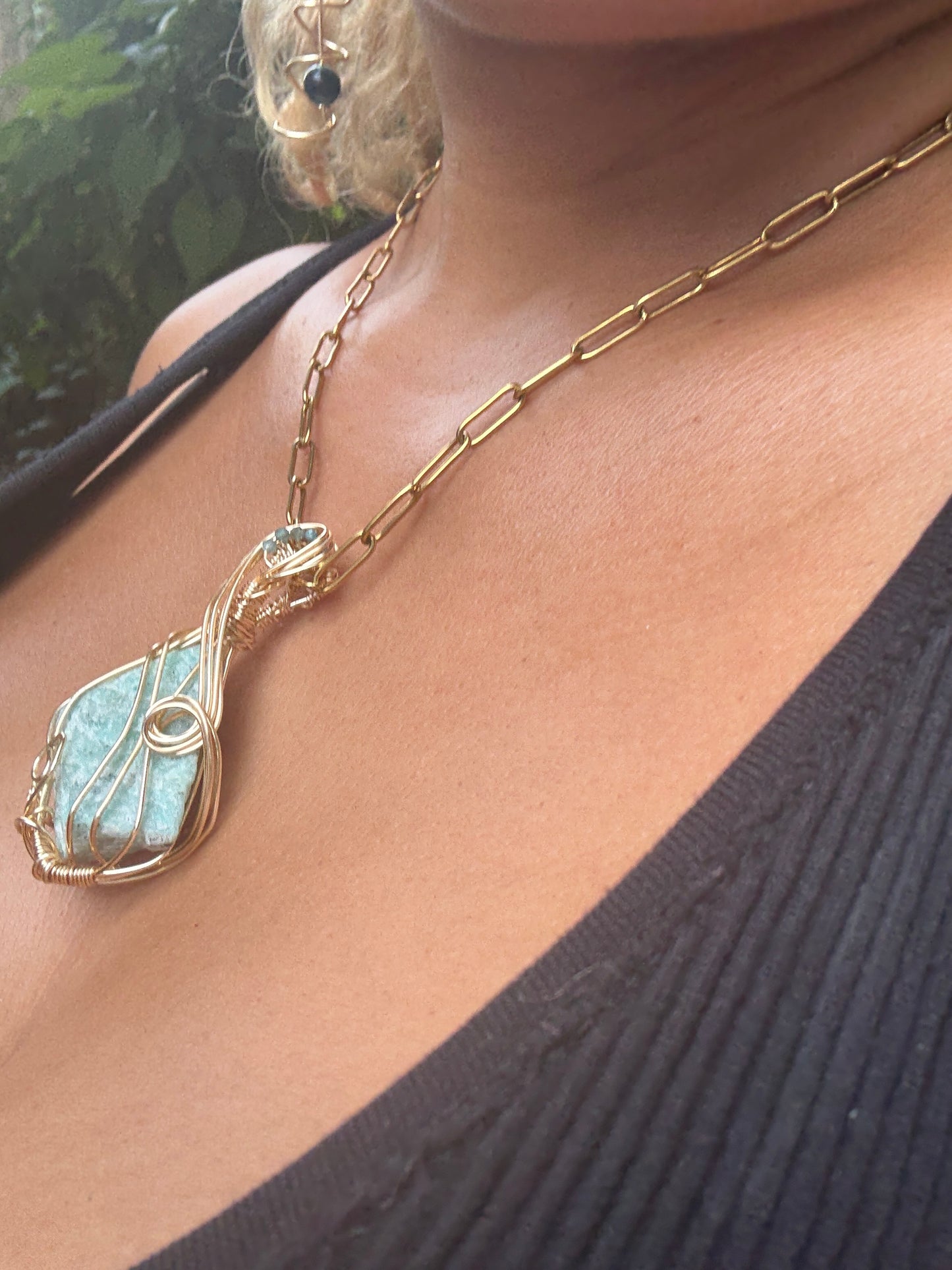 Lumara — Amazonite & Blue Apatite Amulet