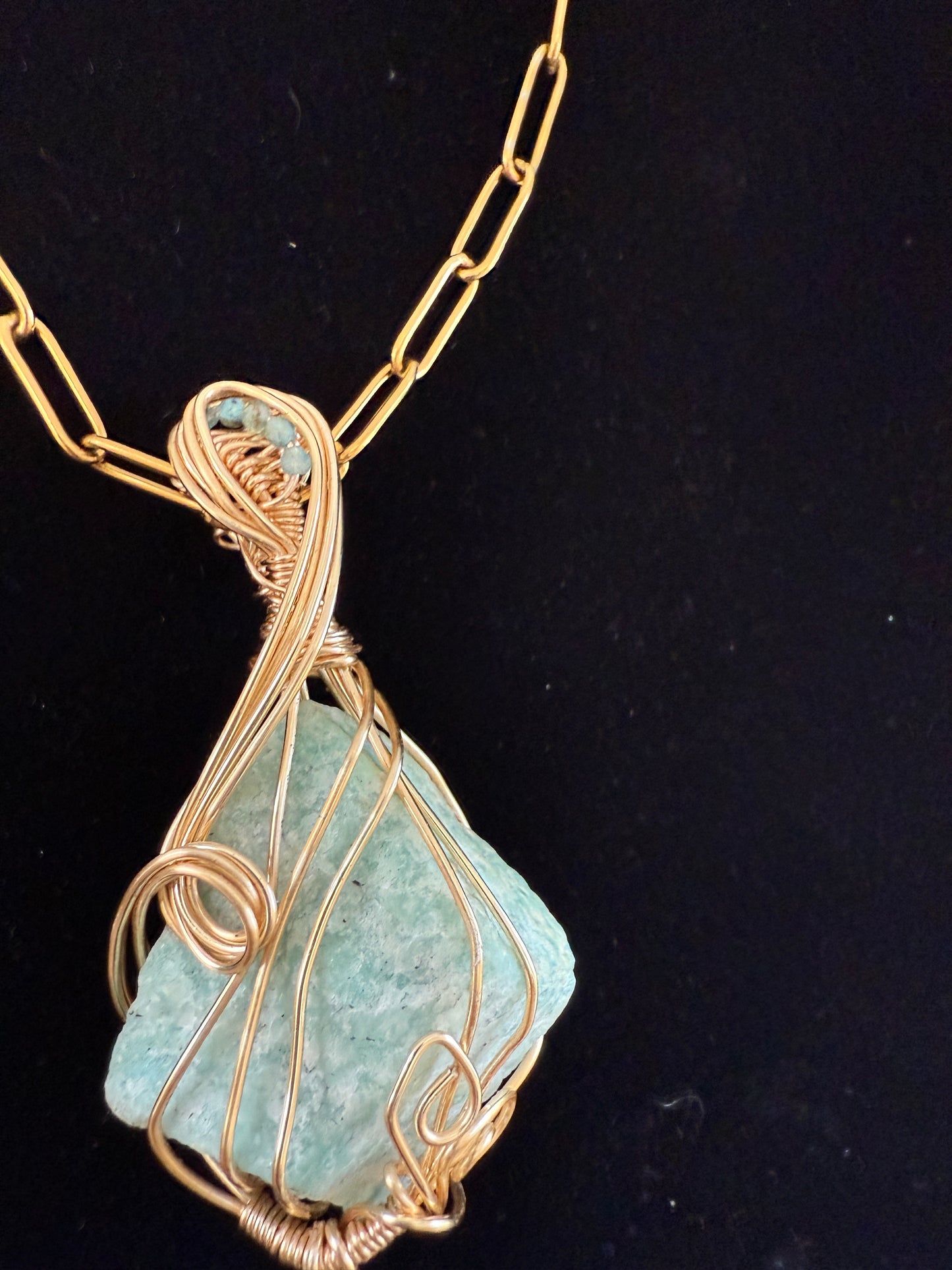 Lumara — Amazonite & Blue Apatite Amulet