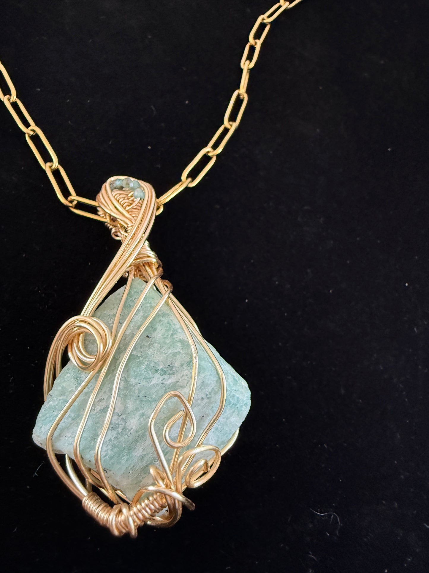 Lumara — Amazonite & Blue Apatite Amulet