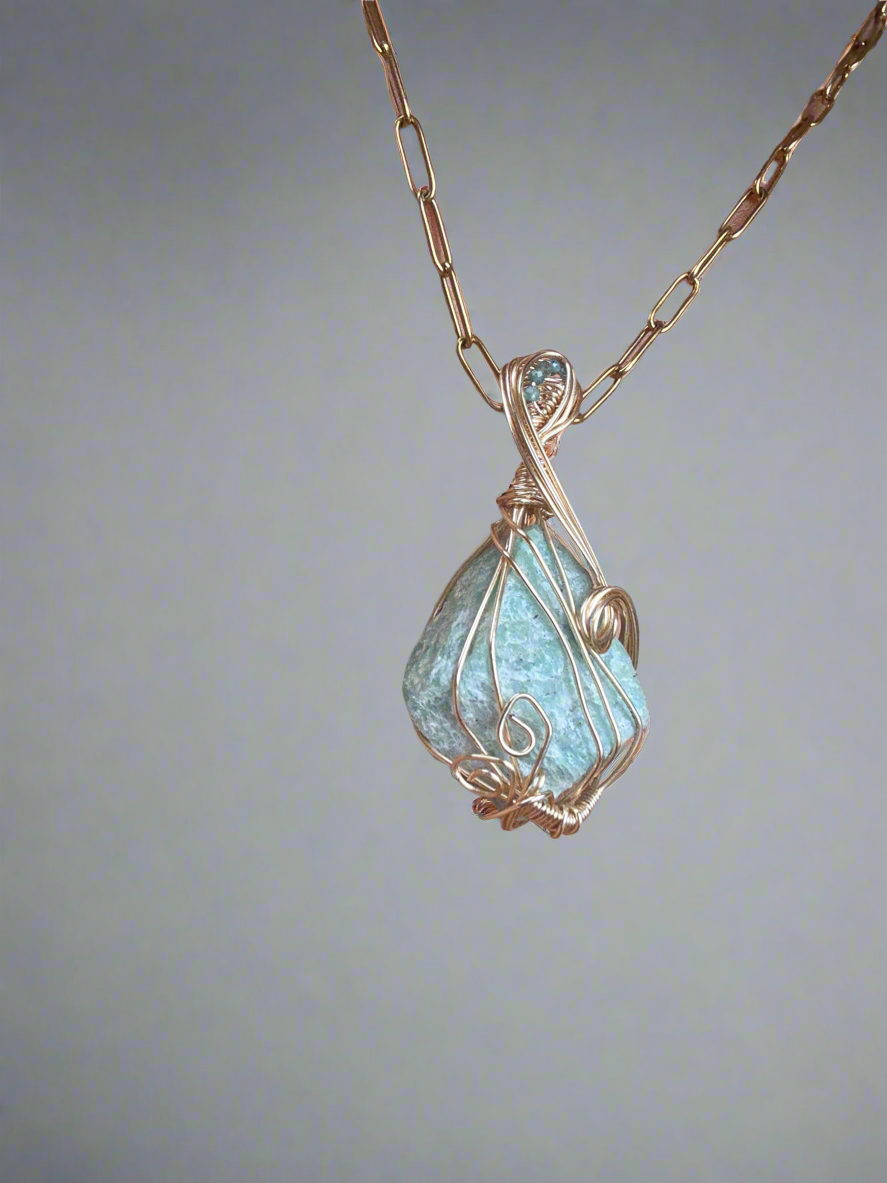 Lumara — Amazonite & Blue Apatite Amulet