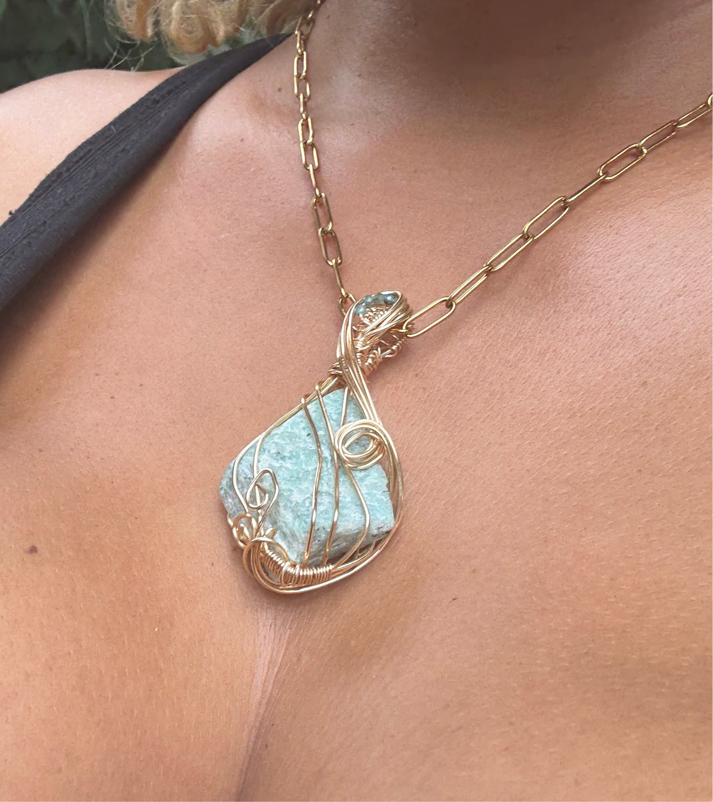 Lumara — Amazonite & Blue Apatite Amulet