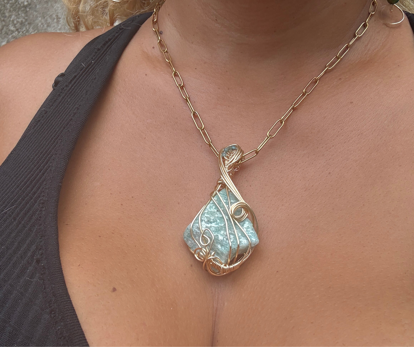 Lumara — Amazonite & Blue Apatite Amulet