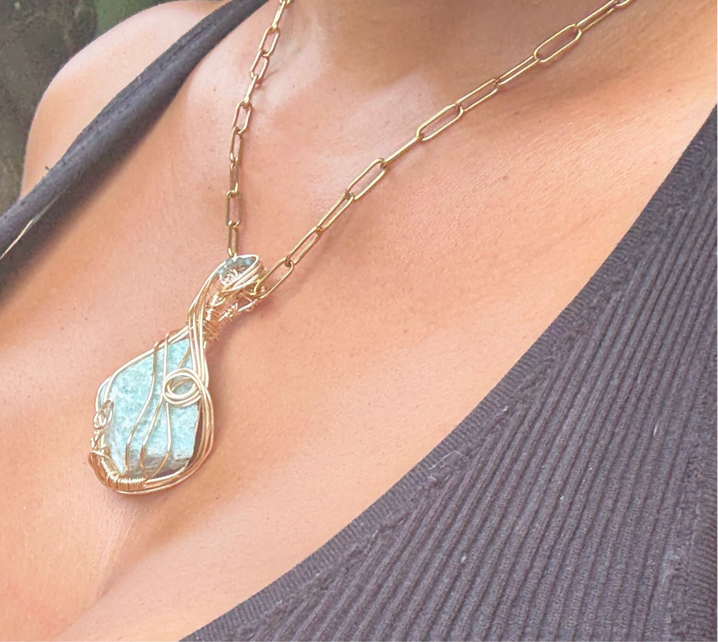 Lumara — Amazonite & Blue Apatite Amulet