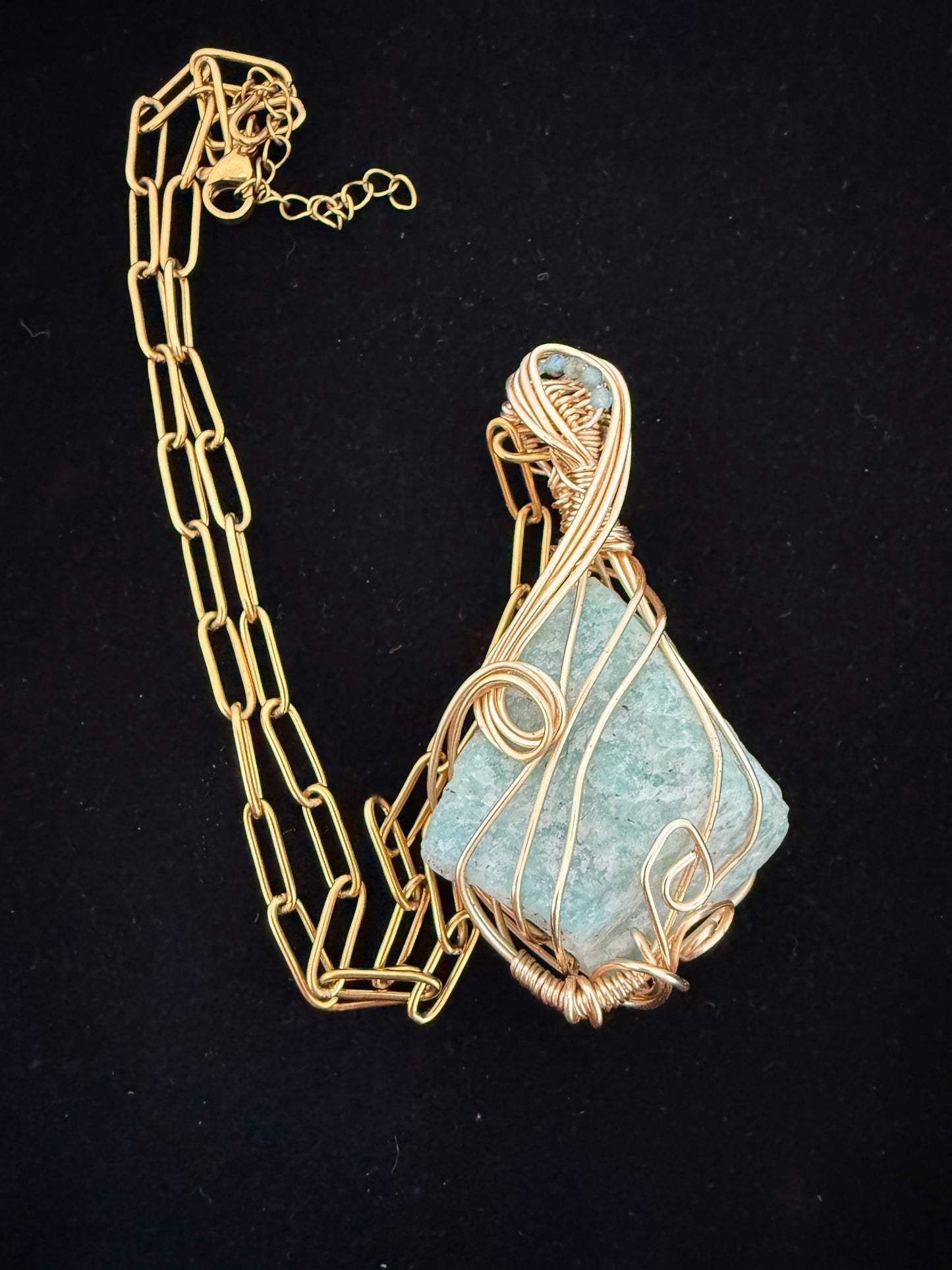 Lumara — Amazonite & Blue Apatite Amulet