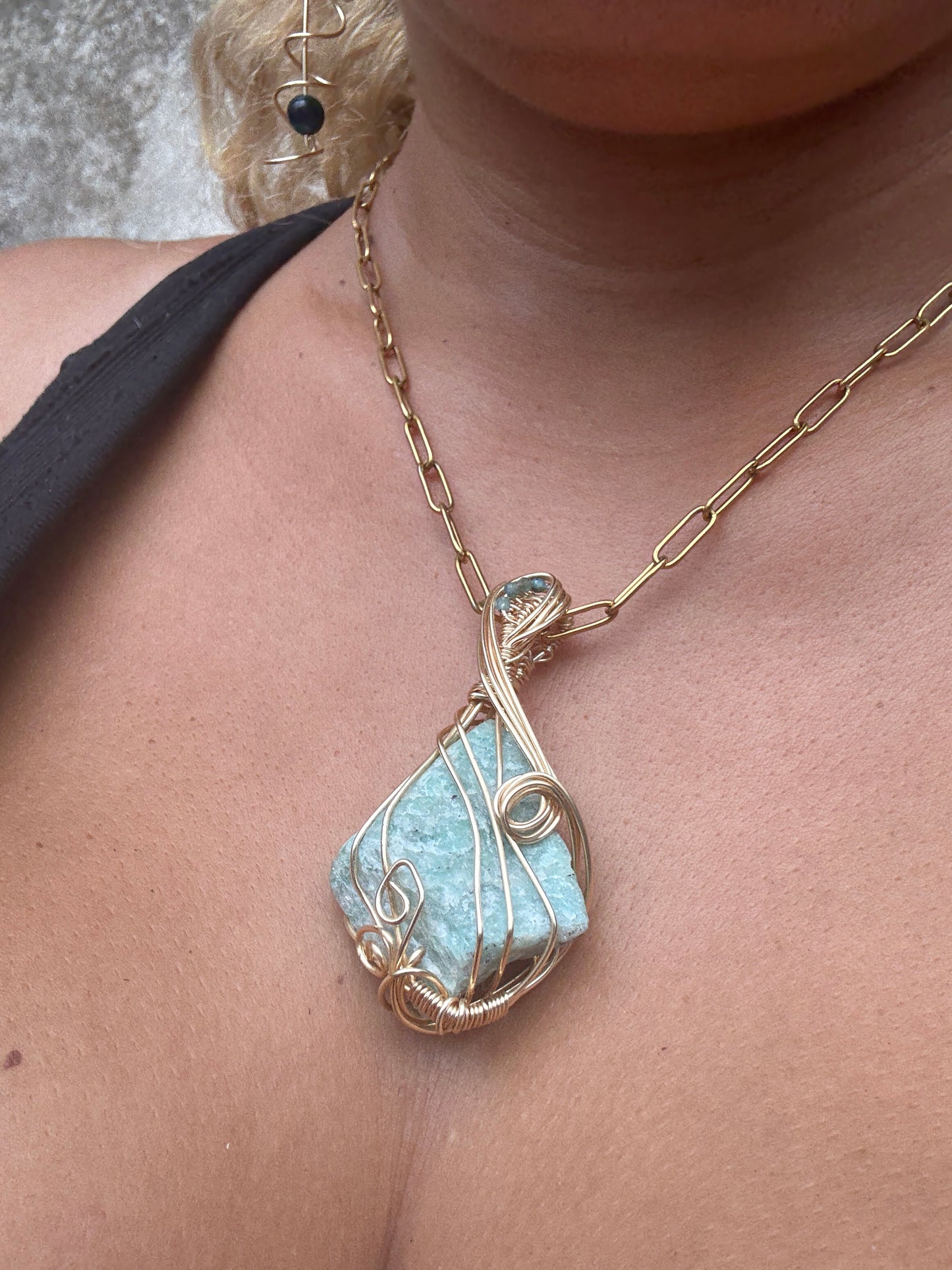 Lumara — Amazonite & Blue Apatite Amulet