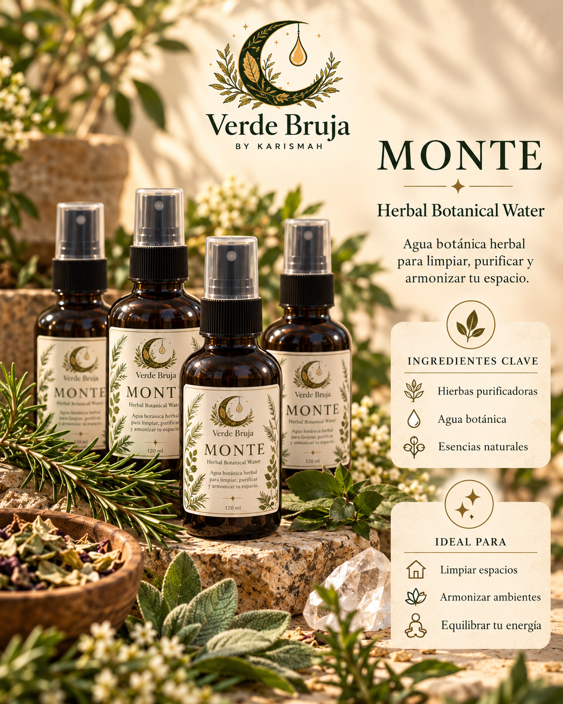 MONTE | Herbal Botanical Water – Agua Botánica para Limpieza y Armonización