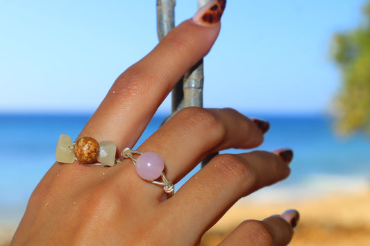 Morganite Ring – Silver Wire Wrapped