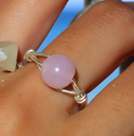 Morganite Ring – Silver Wire Wrapped